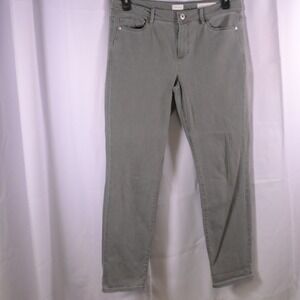 J Jill Denim Gray Green Authentic Fit Slim Ankle Jeans Women's 10 34x29.5